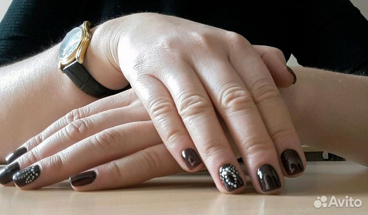 Покрытие, наращивание ногтей + маникюр