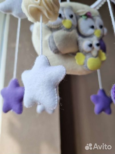 Мобиль на кроватку из фетра