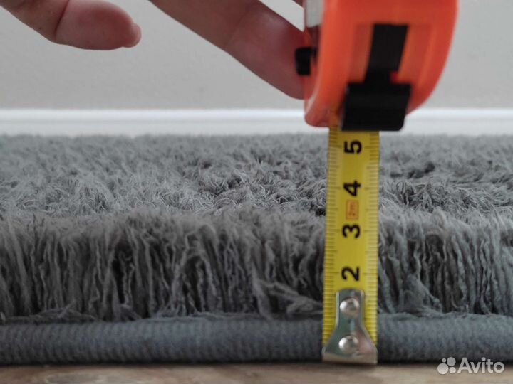 Коврик для ванной с длинным ворсом 60*90 серый