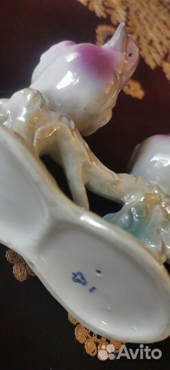 Птички на ветке. Фарфор. Винтаж. ГДР