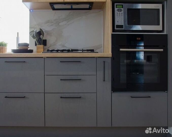 Прямая кухня с мдф фасадами