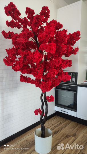 Искусственное дерево Сакура красная 210 см