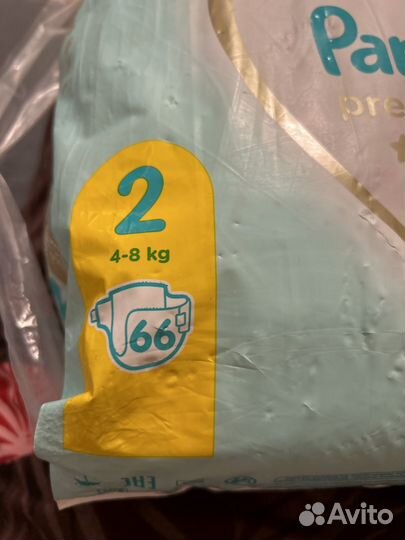 Pampers premium care 2 4 8 кг 66 шт