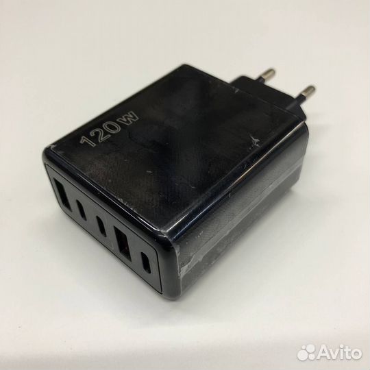 Сетевой адаптер 120W 2USB+3type-c F002 черный