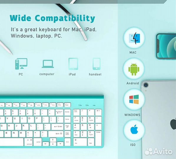Клавиатура,iMac/Mac, iPad Air/Pro,Android,Windows