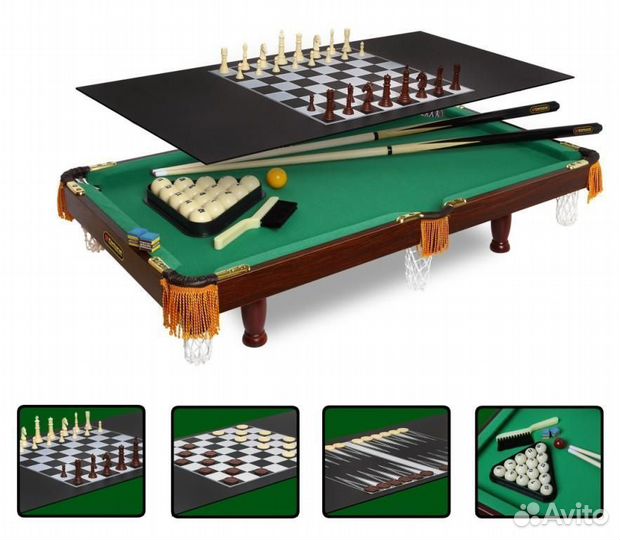 Бильярдный стол Fortuna пирамида 3 фута 4 в 1