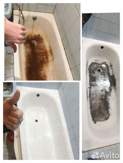 Реставрация ванн жидким акрилом, литьевым мрамором