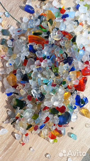 Стеклянные камешки для декора, аквариумов, дизайна