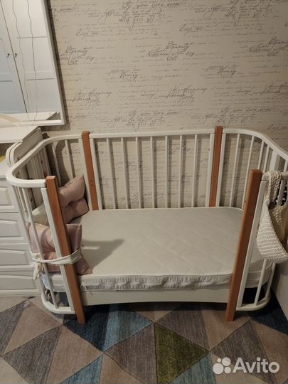 Кроватка приставная Merry Happy Caramel