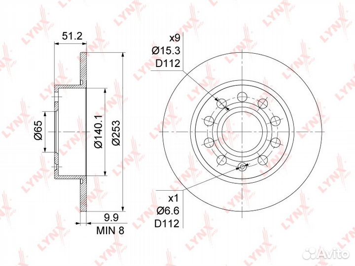 Диск тормозной задний (255x10) audi A3 1.2-2.0 03