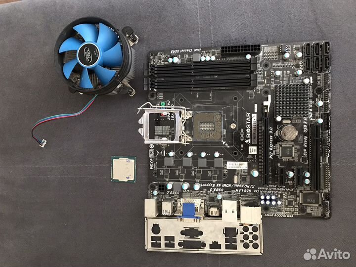 Материнская плата 1150 с кулером и процессором