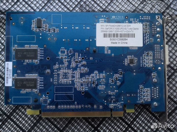 Видеокарта PCI-E GeForce 6200, VGA, DVI-I, 256mb