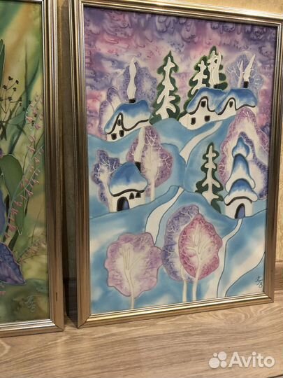 Картина роспись по шелку