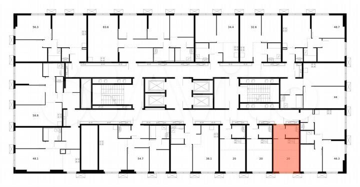 Квартира-студия, 20 м², 26/33 эт.