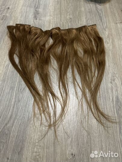 Рыжие натурные волосы на заколках 50см