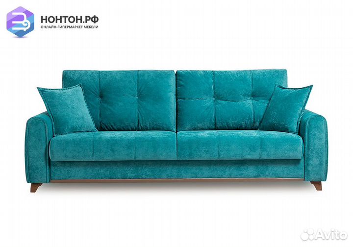 Диван книжка Плимут бирюзовый / коричневый