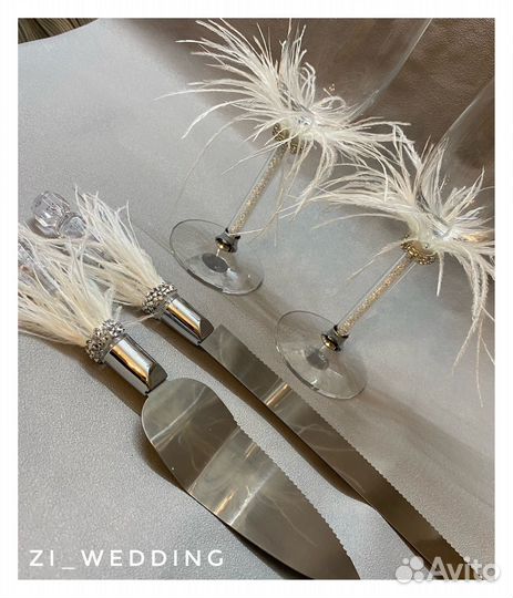 Свадебные бокалы, свечи, таросики