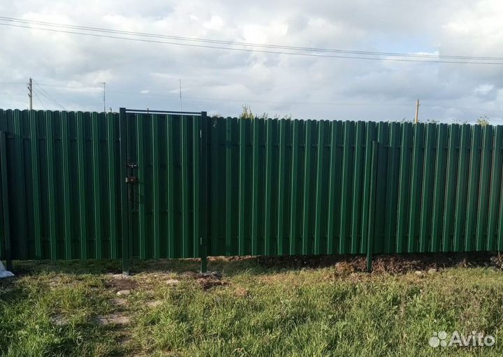 Забор 20 м из штакетника - под ключ