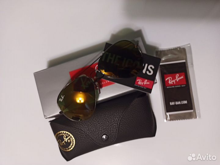 Очки Ray Ban 3026 Aviator large mety green новые