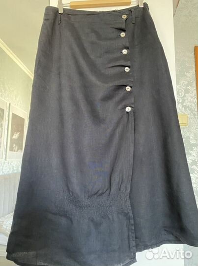 Юбка льняная,макси,р46-48