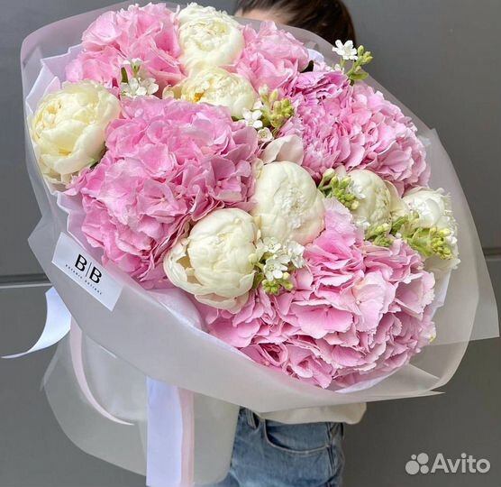 Роскошные букеты Премиум класса Пионы Гортензия