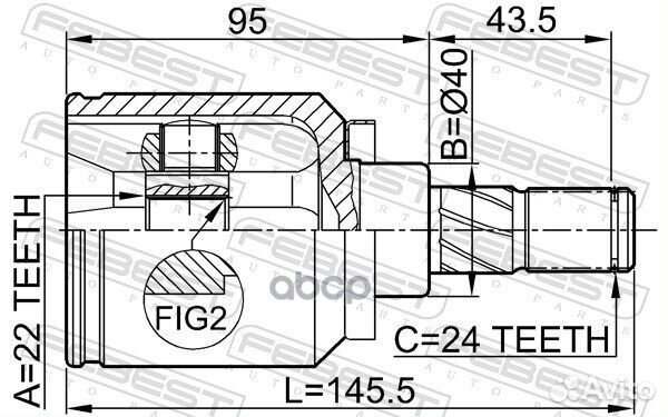 ШРУС внутренний 22x40x24 (nissan almera N16 (UK