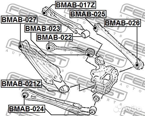 Сайлентблок задней цапфы bmab021Z