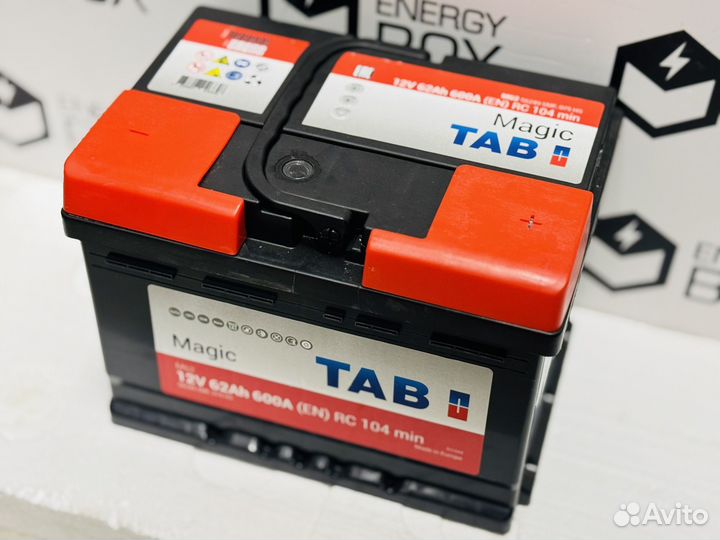 62Ah Аккумулятор 12V 6CT-62.0 TAB Magic 600A