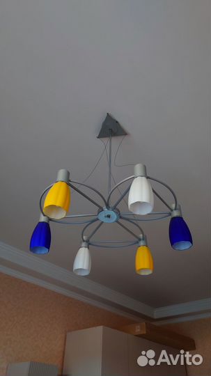 Люстра потолочная разноцветная + бра
