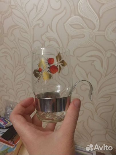 Стаканы стекло СССР с подстаканниками