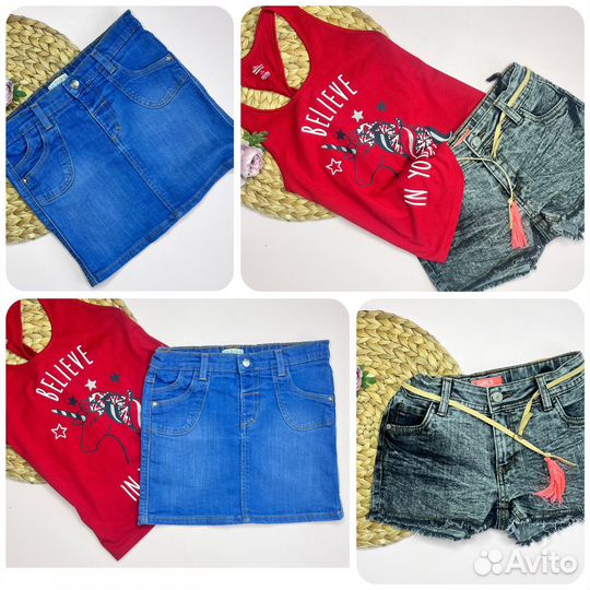 Пакет фирменных летних вещей для девочки 122-128