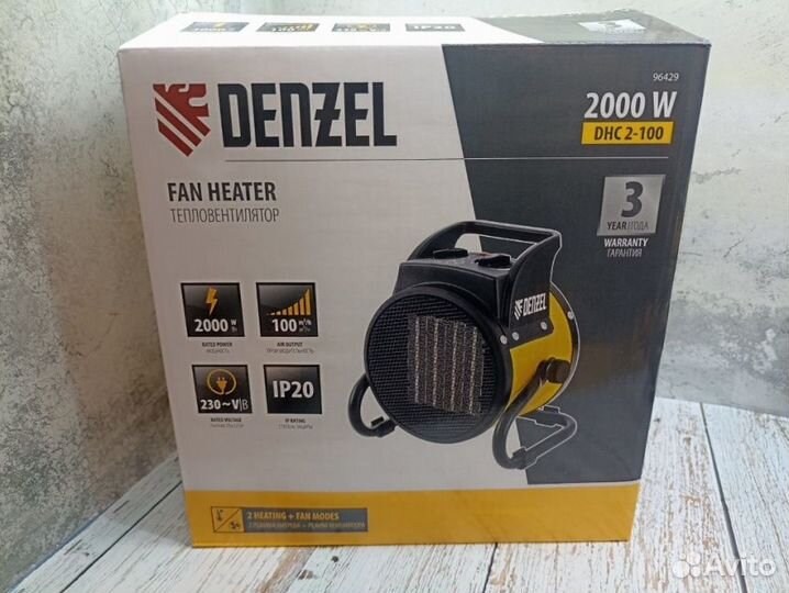 Тепловая пушка denzel DHC 2-100, 230 В, 0.025/1/2