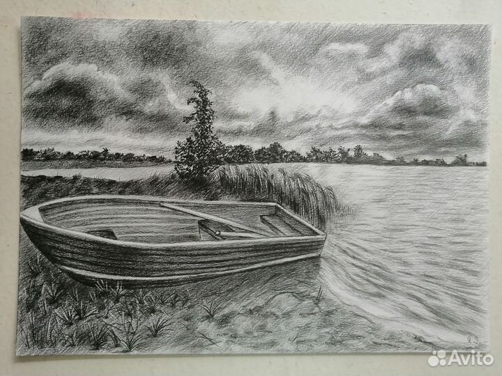 Продам картину. Пейзаж карандашом
