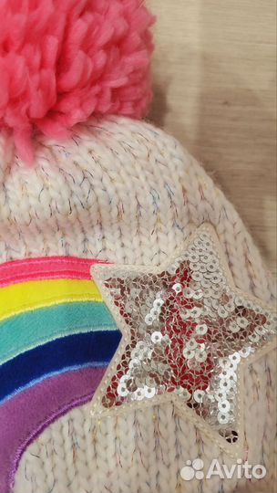 Комплект новый шапка и варежки зима