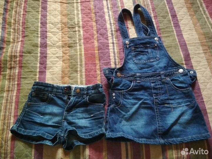 Продам джинсовые шорты и сарафан на девочку лет 5