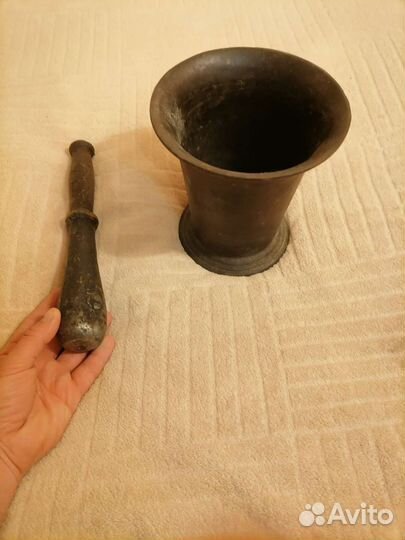 Ступка Большая с пестиком СССР чугун