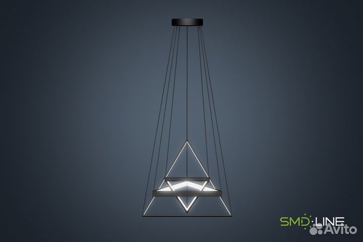Светодиодная люстра в форме 3-х Треугольников