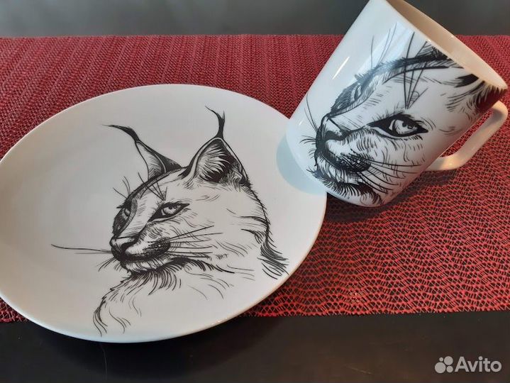 Тарелка 20 см и кружка 350 мл Каракал