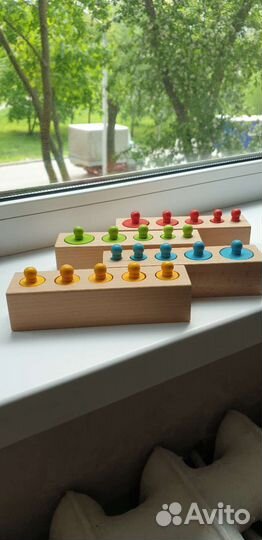 Деревянные развивающие игрушки монтессори