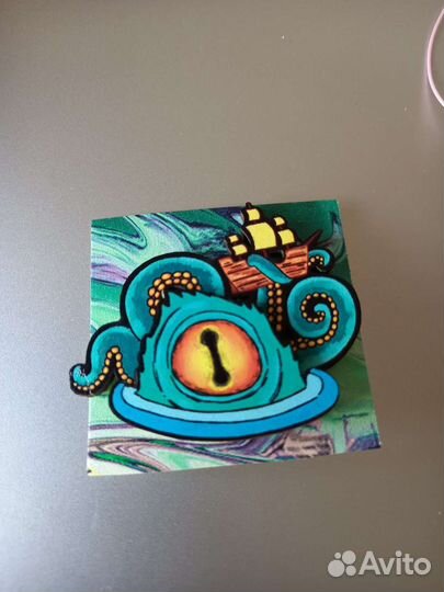 Деревянный значок Осьминог/Ктулху