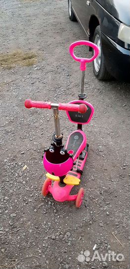 Самокат-беговел детский 3в1 с родительской ручкой