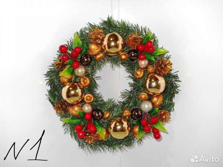 Рождественский венок ручной работы