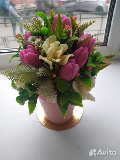 Букет из мыльных цветов