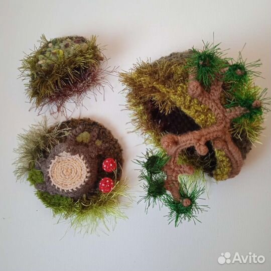 Вязаные игрушки. набор: берлога, норка, пенек