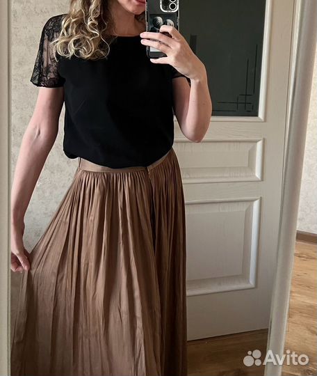 Длинная юбка Massimo Dutti, цвет карамель, M