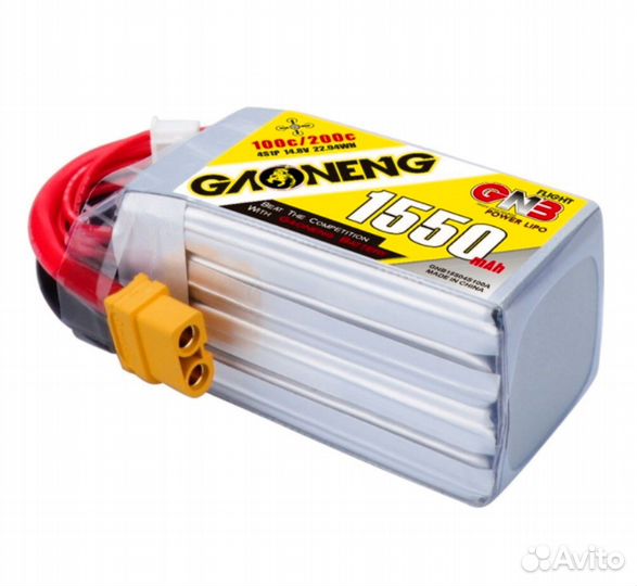 Аккумуляторы gnb 4s 1550 mAh 100C/200C XT-60 fpv