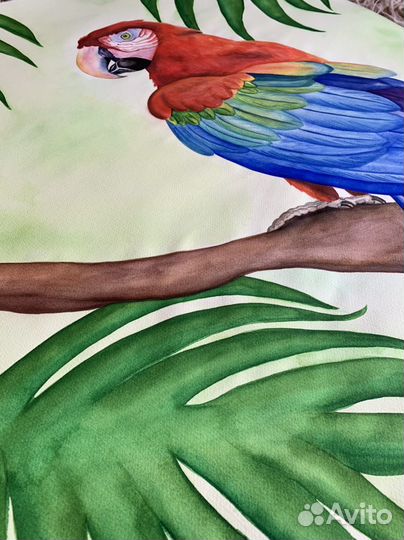 Картина «Тропический попугай», 50*70 см, акварель