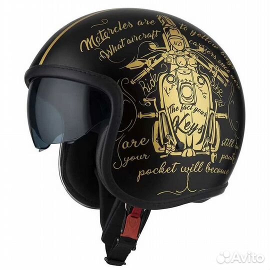 NZI Rolling 4 Sun open face helmet Glossy Tank Gol