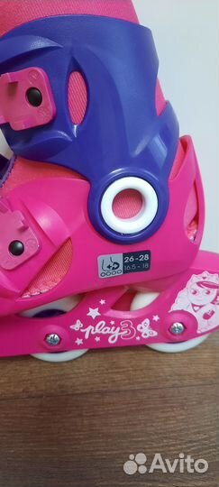 Роликовые раздвиж коньки детские 26-28 с защитой