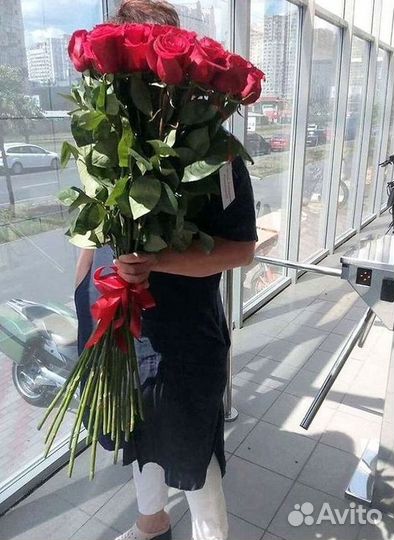 Розы высокие Доставка цветов